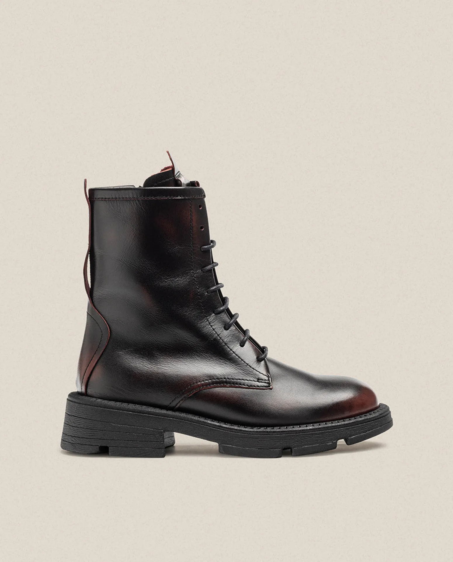 Flat Ankle Boot ELZE-003 Burgundy