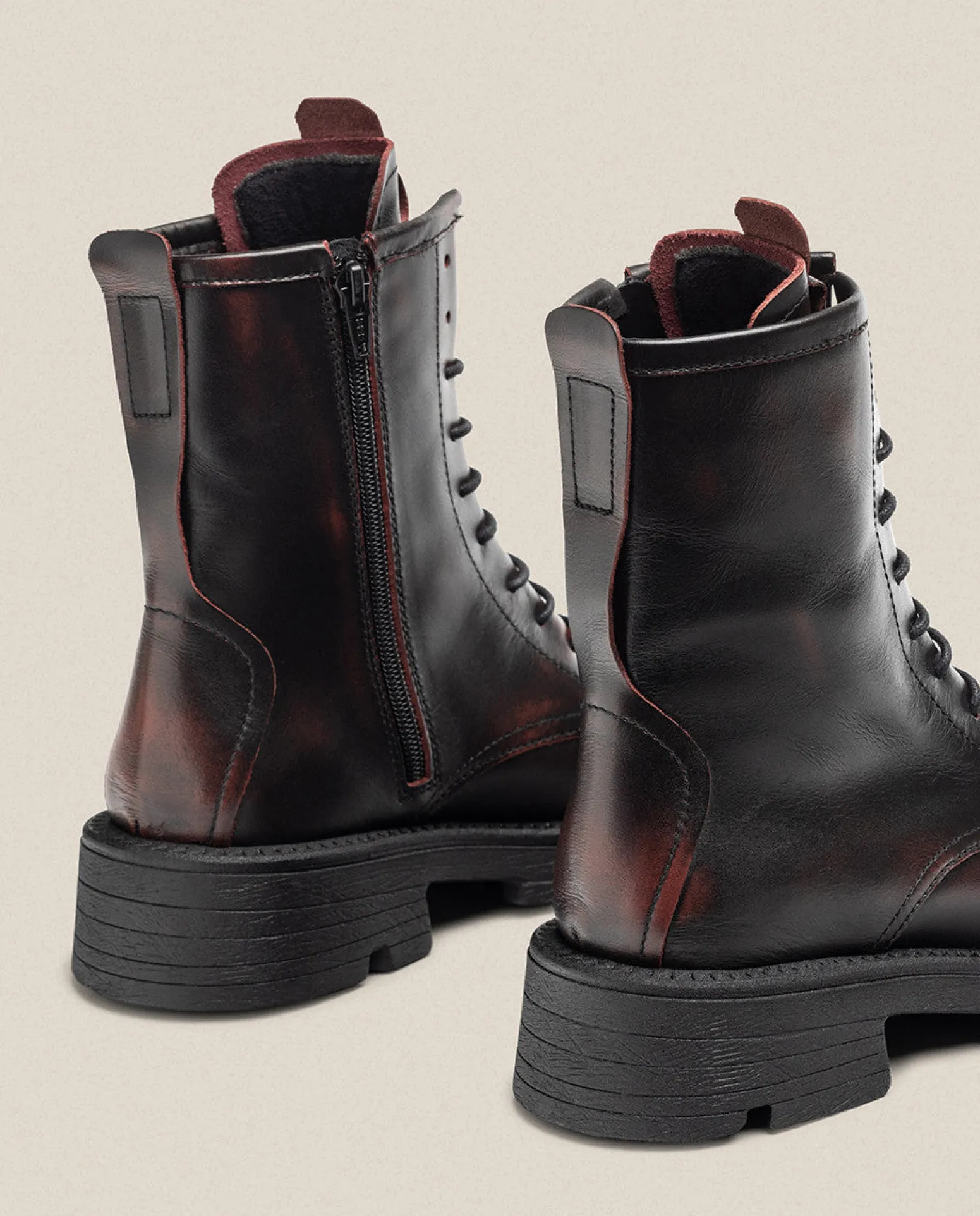 Flat Ankle Boot ELZE-003 Burgundy