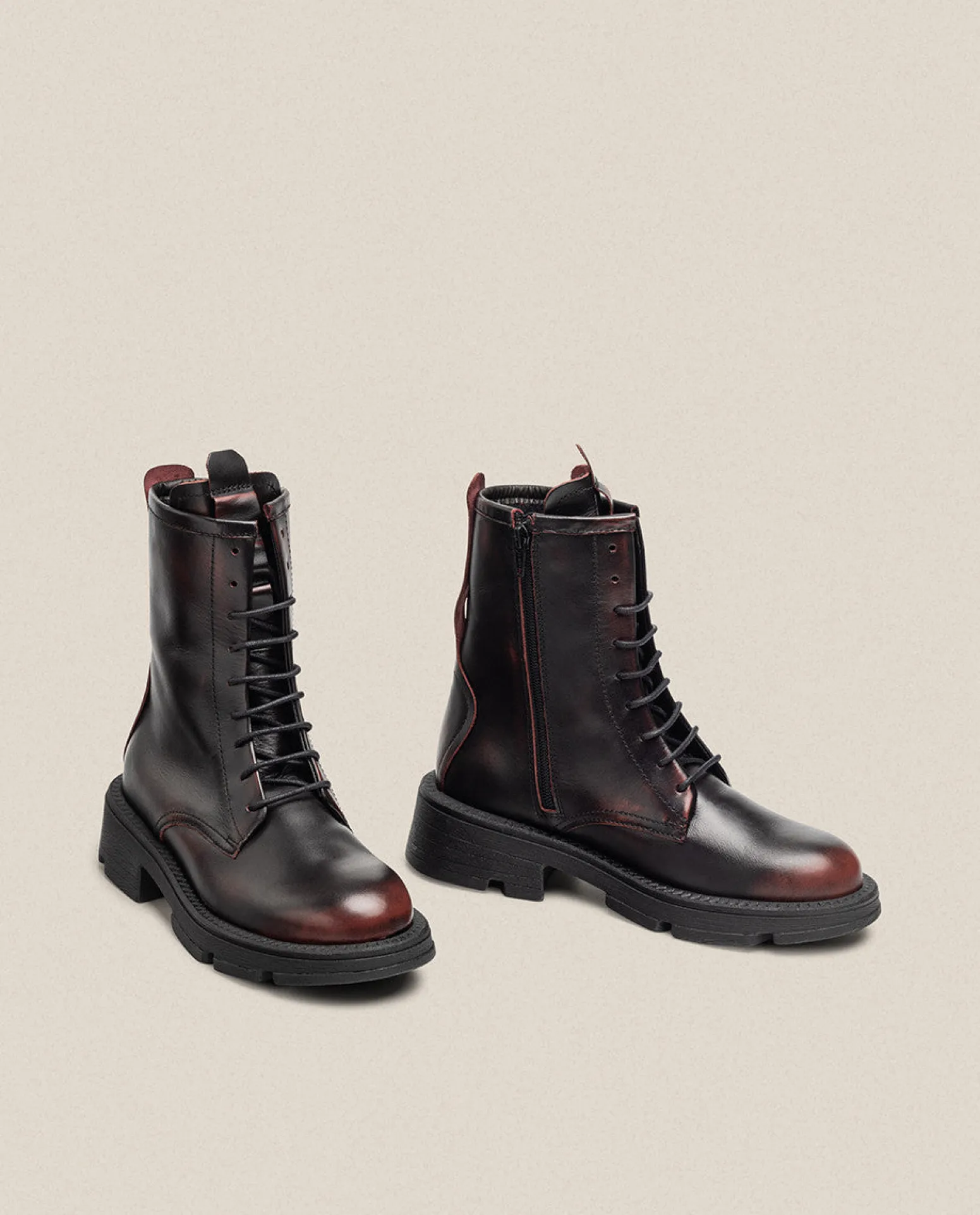 Flat Ankle Boot ELZE-003 Burgundy