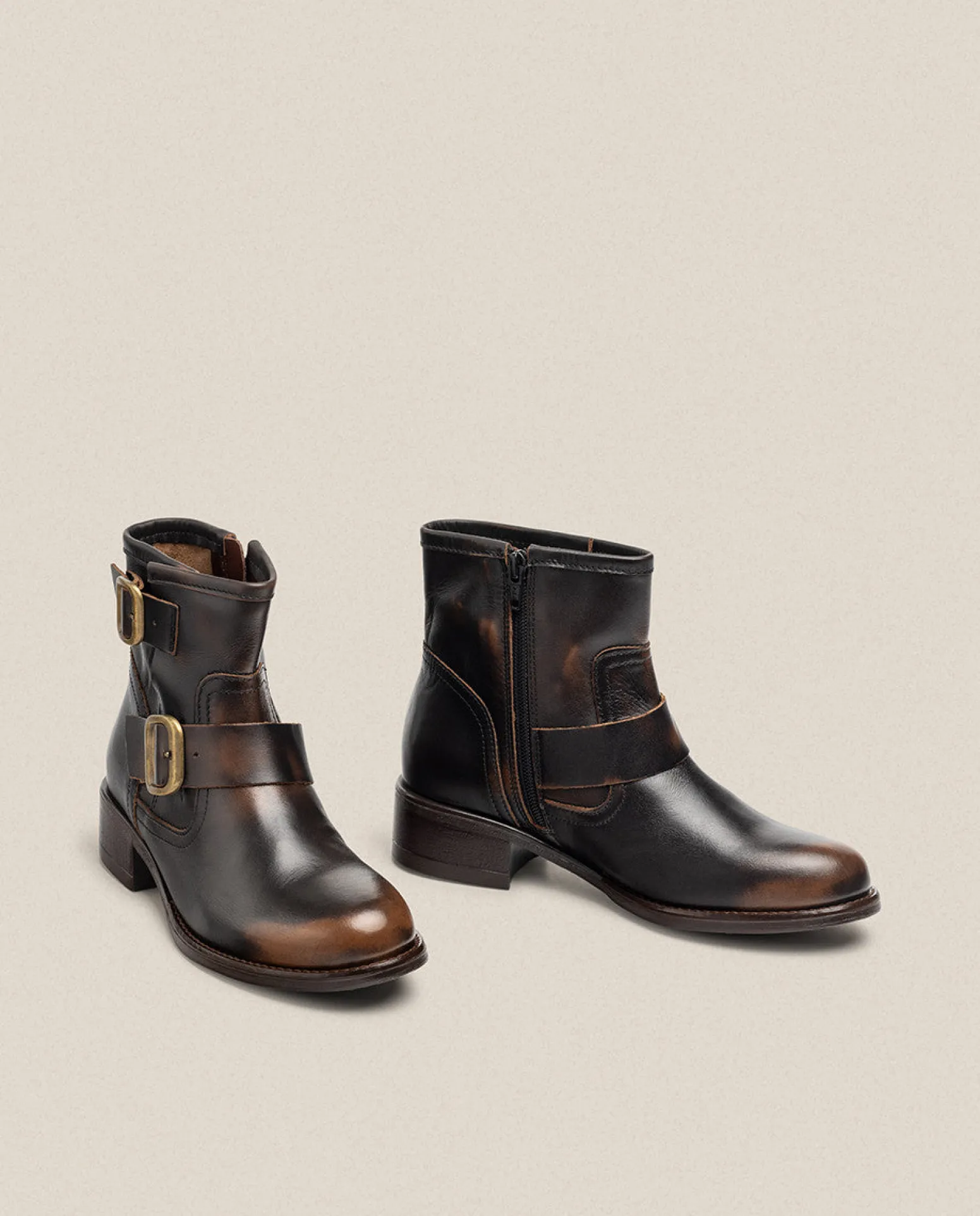 Flat Ankle Boot MONS-006 Brown