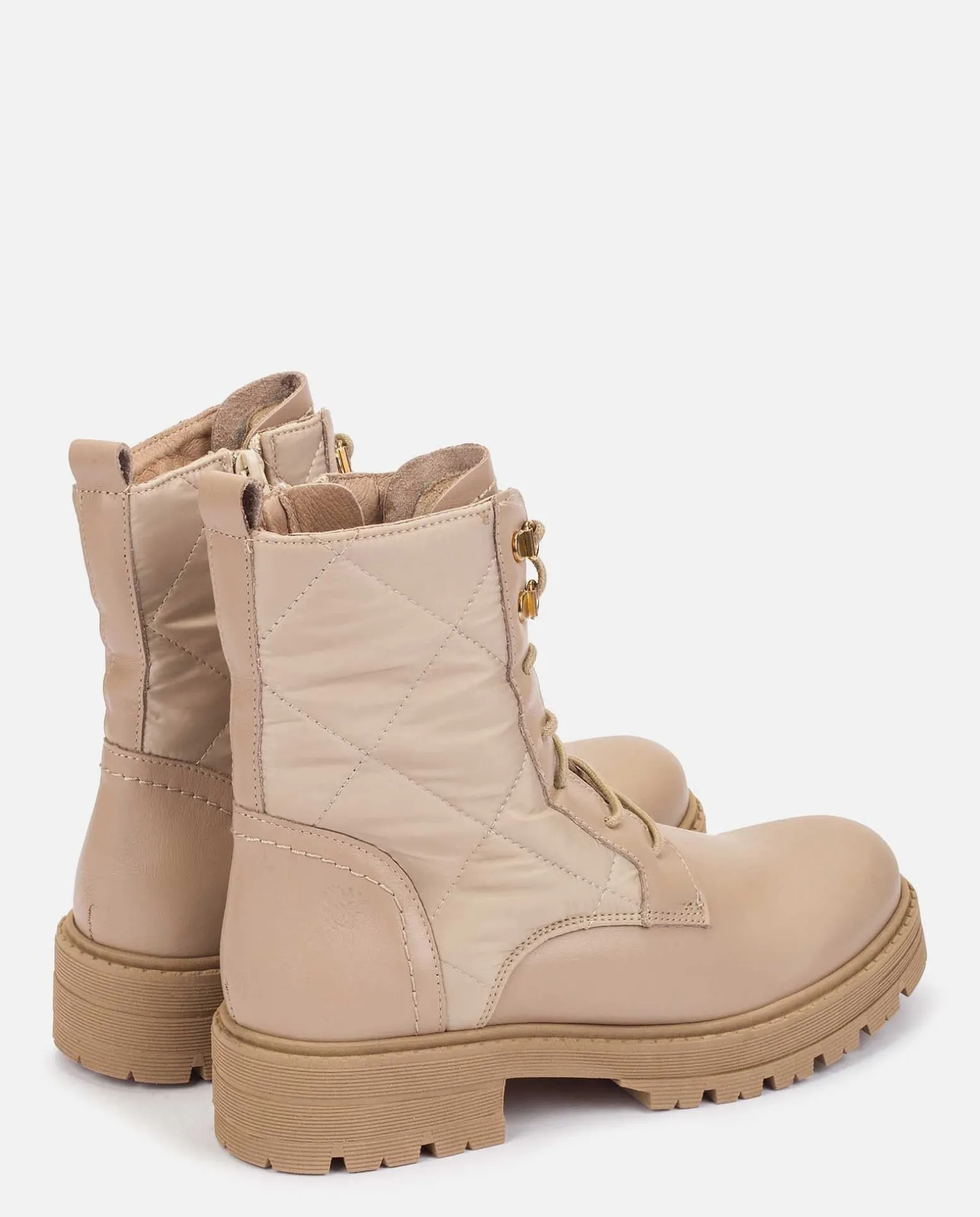 Flat Ankle Boots BERNA-007 Beige