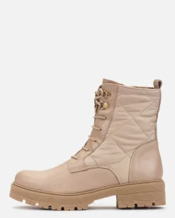 Flat Ankle Boots BERNA-007 Beige