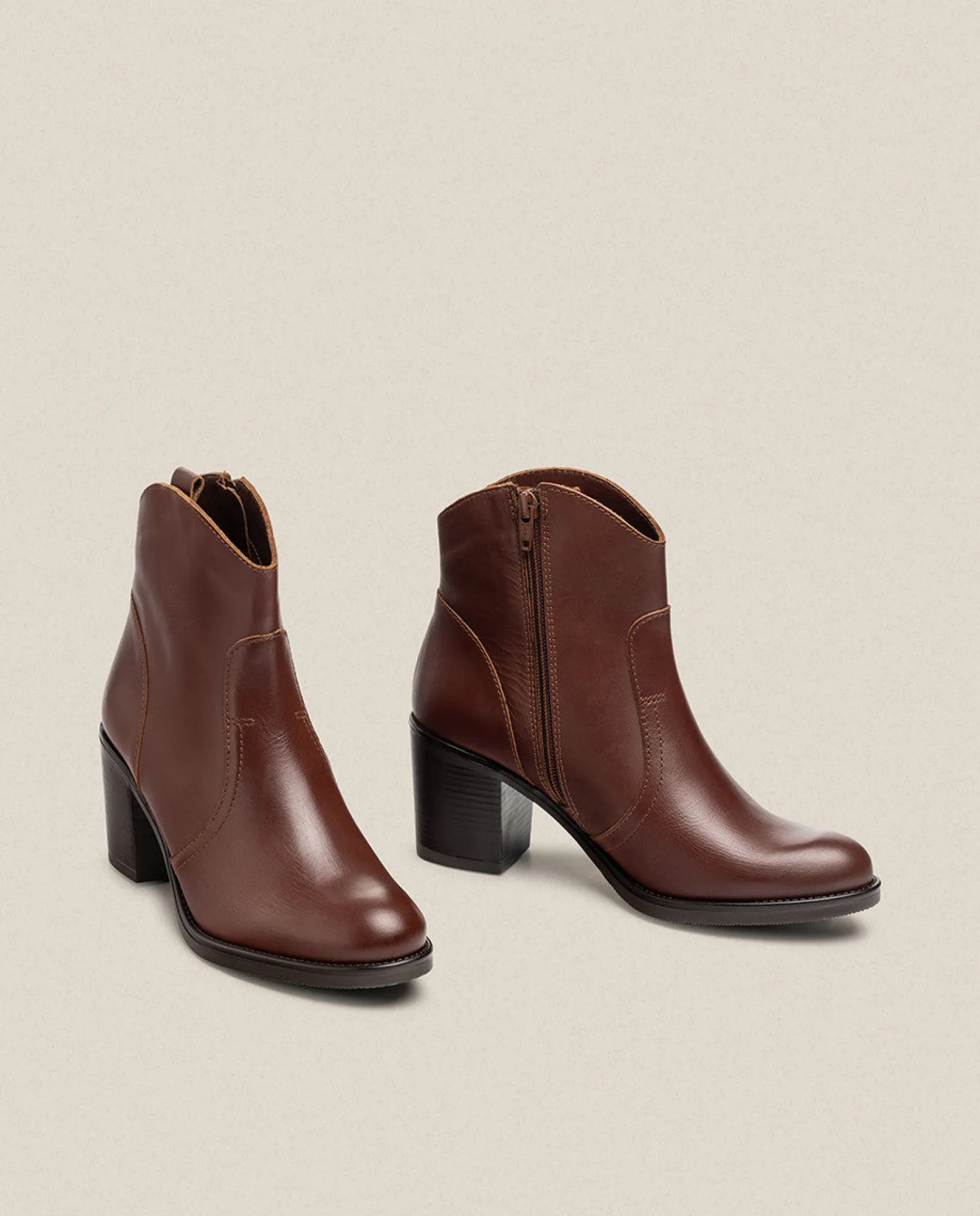 Heeled Ankle Boot ORNE-003 Brown