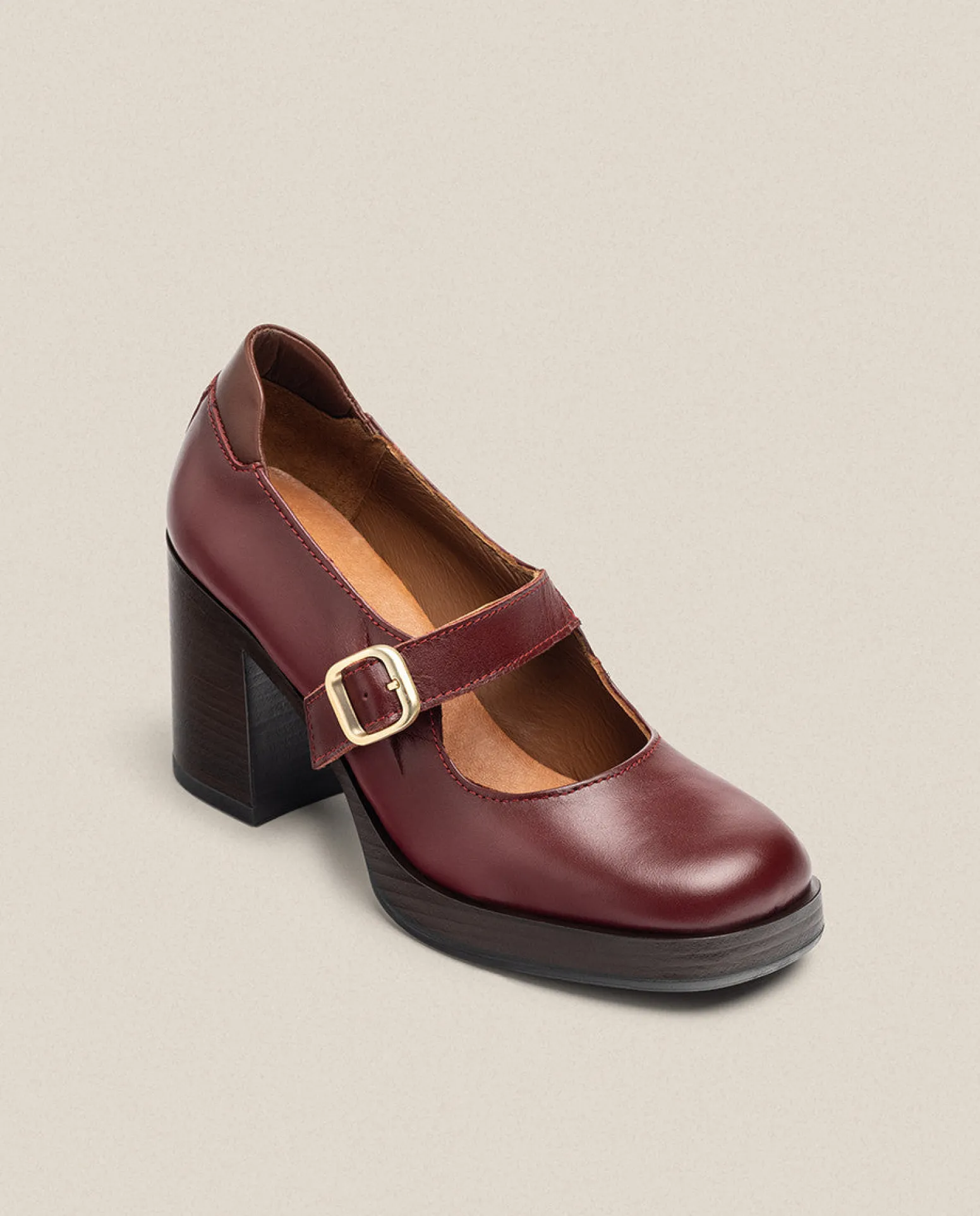 Heeled Shoe KOLIN-010 Burgundy